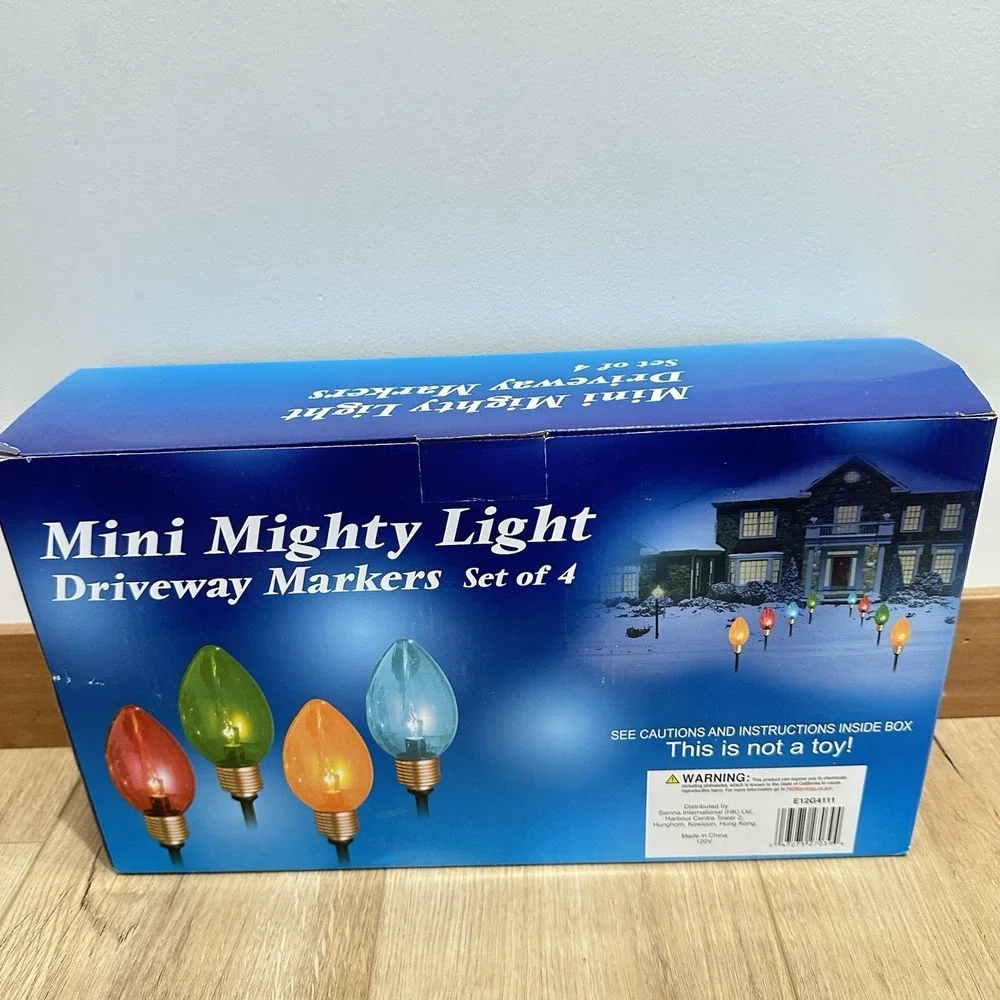 New Set 4 Lighted‎ Multi Color Might Light C7 Shape Xmas Pathway Lights